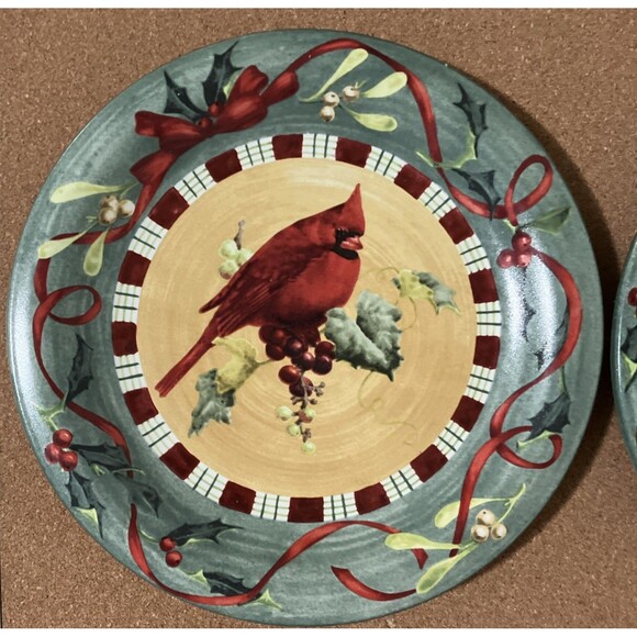 Lenox Winter Greetings Everyday Goldfinch Dinner Plates 10.75" Catherine McClung - Picture 11 of 15
